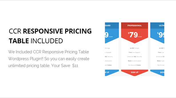 CCR Responsive Pricing table plugin Included