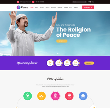 Peace - Church, Temple & Muslim WordPress Theme
