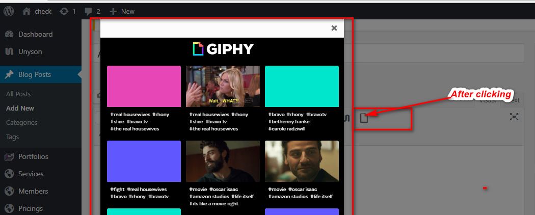 how to add GIFs from Giphy in WordPress using Giphypress