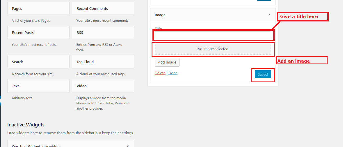 how to add image in WordPress sidebar